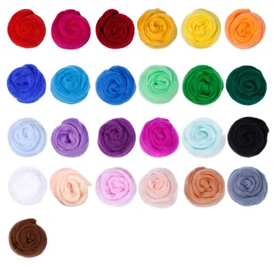 Imagen del producto de Kit para fieltro con aguja, lana en madejas, juego de 25 colores. Kit básico para principiantes en fieltro con aguja, hilo de fibra para manualidades, materiales para fieltro con aguja, ideal para proyectos de manualidades, uso doméstico, oficinas y arte