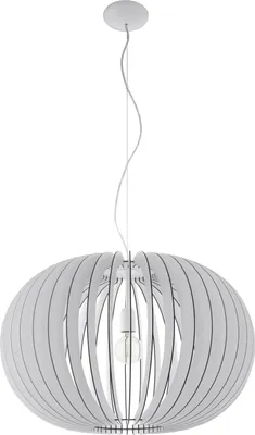 Produktbild von Große Pendelleuchte Holz Weiss Silber LED tauglich Ø 70cm Höhe 150cm IP20
