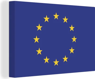 Produktbild von OneMillionCanvasses® - Leinwandbilder - 150x100 cm, Flagge - Europäische Flagge, Wandbilder Kunstdruck Wanddekoration