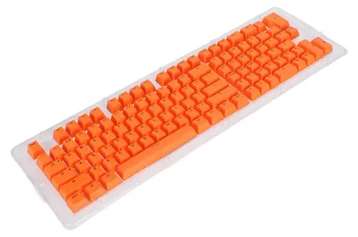 Image de 117 Keys Keycaps OEM Height Two Colors Injection Fastness OPQ Opaque Keycaps for 61/64/68/71/78/82/84/87 Keys KeyboardOrange Red Black Letters
