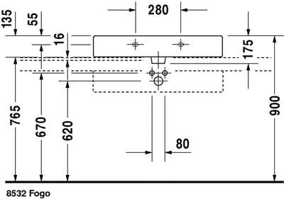 Produktbild von Duravit Duravit Waschtisch VERO m ÜL HLB 800x470mm geschl 1 HL we WG