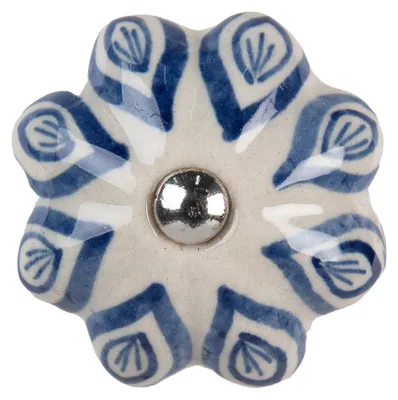 Image de Clayre & Eef : Porte-clés en céramique bleue "Türknauf"