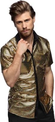 Image de Chemise disco pour homme dorée - L / XL (54/56)