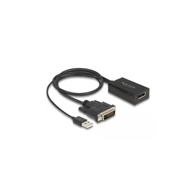 Zdjęcie produktu dla DELOCK Adapter DVI męski do DisplayPort 1.2 żeński czarny
