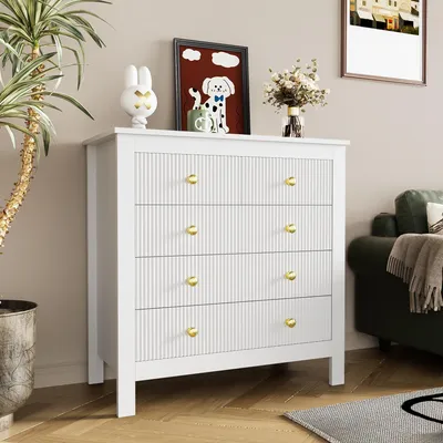Produktbild von Sideboard mit Spezialtüren, Goldgriffen, Weiß
