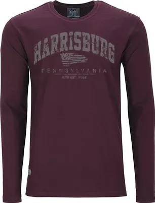 Produktbild von Übergrößen Longshirt Harrisburg grau AHORN SPORTSWEAR Maroon Red 4XL