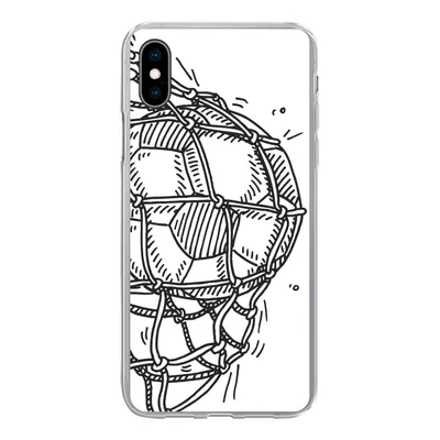 Produktbild von MuchoWow® Handyhülle Schutzhülle Hülle für iPhone Xs Eine Illustration eines Fußballschusses ins Tor - Jungen - Mädchen - Kinder Silikon Softcase Handy Hülle - Handytasche