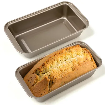 Productafbeelding van TRANKIELO® - 2 x bakvormen van koolstofstaal – broodbakvorm en cakevorm – anti-aanbaklaag en veelzijdig gebruik