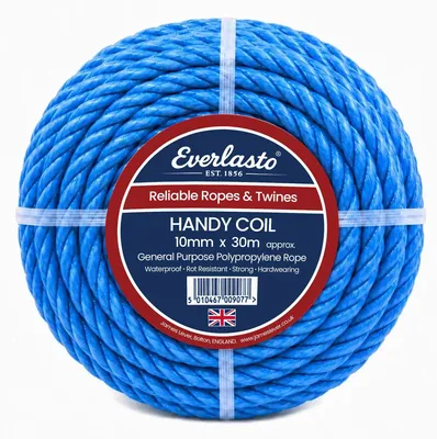 Image de Corde en polypropylène bleu, 10 mm x 30 mètres, pour diverses applications