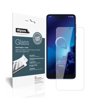 Produktbild von 2x Schutzfolie für Alcatel 3L - Anti-Shock 9H Folie dipos Glass Kunststoffglas