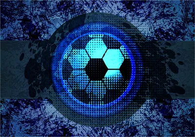 Produktbild von Wallario Poster - Fußball Design - Abstraktes Muster in blau, Kunstdruck Größe: 70 x 100 cm