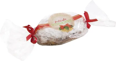 Produktbild von folia 295 - Stollenschläuche mit Weihnachtsdruck, ca. 25 x 64 cm, 2 Stück - die ideale Verpackung für Ihre selbst gebackenen Stollen