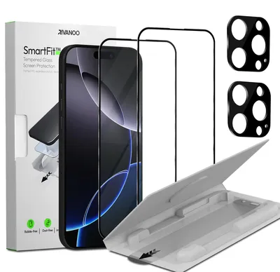Zdjęcie produktu dla 2-pak iPhone 16 Pro Szkło ochronne na ekran & 2-pak ochrona obiektywu - Szkło hartowane | [Automatyczna instalacja] - Bez bąbelków