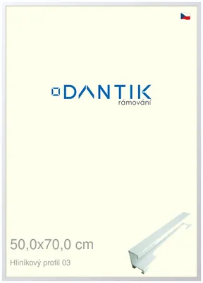 Obrázok produktu pre Rám DANTIK 50x70 | ALU profil 7003 biely matný (Plexi Clear)