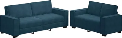 Immagine prodotto di vidaXL Set divano 2 pezzi con cuscini in velluto blu