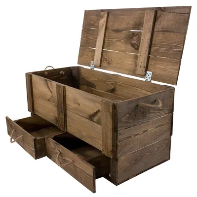 Produktbild von grosse Aufbewahrungskiste Kalle Palisander mit Schubladen und Deckel