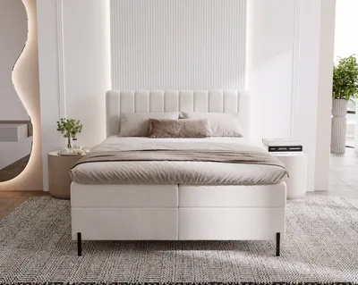 Produktbild von Kaiser Möbel Kontinentalbett Panama mit Bettkästen Stoff Komodo Beige 180x200 cm