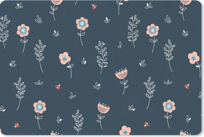 Produktbild von MuchoWow® Mauspad Mousepad Blume - Insekten - Muster 27x18 cm - Mousepads - Maus Mat - Pad - Mausunterlage - Büroartikel - Desk Matten
