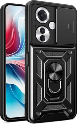 Produktbild von OPPO Reno11 F 5G Hülle - Coverup Armor Ring Ständer Back Cover mit Kamera Schutz - Schwarz