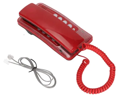 Obrázek produktu pro KXT-438 Nástěnný domácí telefon, drátový telefon s opakováním volby, rychlou funkcí ztlumeného hovoru, pro hotely, školy, kanceláře, červený