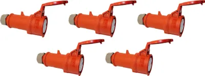 Produktbild von 5 Stück Set MENNEKES CEE Kupplung 16A 5-polig 5P 400V Starkstrom