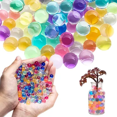Produktbild von 20000 Stücke Wasserperlen Dekorativ Farbenfroh Kristallgel Blaster Kugeln Ungiftig Wiederverwendbare Biologisch Abbaubar für Pflanzen Vase Füllstoff Deko Hochzeiten und Partys (Bunte)
