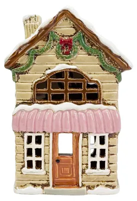 Produktbild von Clayre & Eef Teelichthalter Haus Beige Keramik