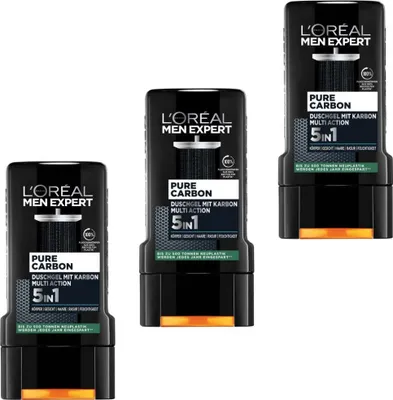 Produktbild von 3 x 250 ml L'Oreal Men Expert Dusch Carbon Clean