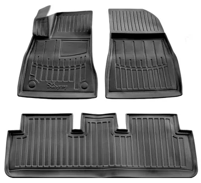 Produktbild von AD Tuning 3D Gummifußmatten Set für Tesla Model 3 Highland (2023-), Schalenform