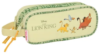 Productafbeelding van Dubbele multifunctionele etui Mufasa, groen en beige, 21 x 8 x 6 cm