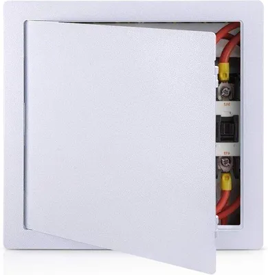 Immagine prodotto di Porta di accesso al bagno in pannelli di gesso - Porta a battente - Lavori idraulici - Robusta con cerniera a snodo - 355 x 355 cm - Bianca