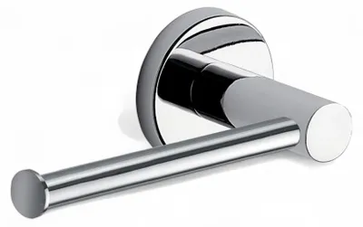 Image de Porte-rouleau de papier toilette ouvert en angle, en acier inoxydable chromé, 15,5 x 7,8 x 5,6 cm