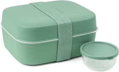 Produktbild von Famanu 3-in-1 Brotdose für Erwachsene - Bento Lunchbox mit Fächern und zusätzlichem Snackbehälter