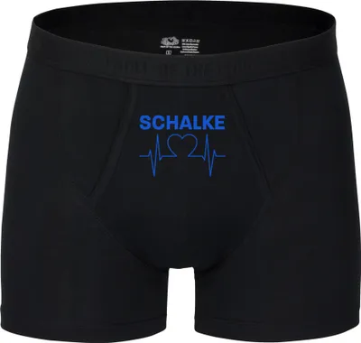 Produktbild von multifanshop Herren Boxer Short - Schalke - Herzschlag, schwarz, Größe L