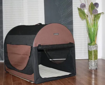 Produktbild von Tiertransportbox REX M Nuss-Braun Hundebox Hundetransportbox faltbar Autotransportbox Katzen Hunde