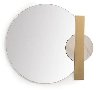 Immagine prodotto di Elegante specchio trasparente in vetro e legno in look oro