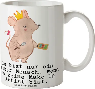 Produktbild von Mr. & Mrs. Panda Geschenktasse Make Up Artist Herz - Weiß - Geschenk, Witzig, Pott, Kosmetiker, Teetasse, Eröffnung, Tasse, Ausbildung, Kaffeetasse, Spruch, Becher