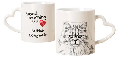 Produktbild von Britisch Langhaar Tasse mit Katze, entzückende Tasse mit herzförmigem Henkel, universelles Geschenk der Marke Art-Dog
