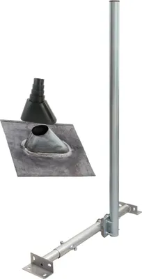 Produktbild von PremiumX BASIC X120-48 SAT Dachsparrenhalter 120cm Mast Blei-Ziegel Tülle schwarz