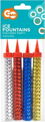 Image de Fontaines à gâteau holographiques 12cm set de 4pcs Fontaine à gâteau FTH12/4
