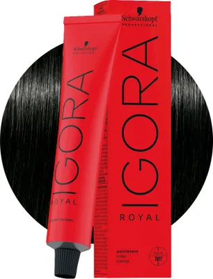 Produktbild von Schwarzkopf Igora Royal 3-0 Dunkel Braun 60ml - permanente Haarfarbe