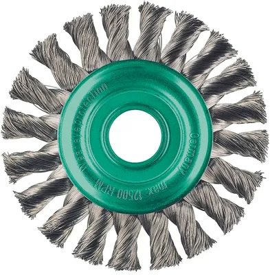 Immagine prodotto di Lessmann Rundbürste gezopft, Stahldraht rostfrei, 178 mm, für Winkelschleifer