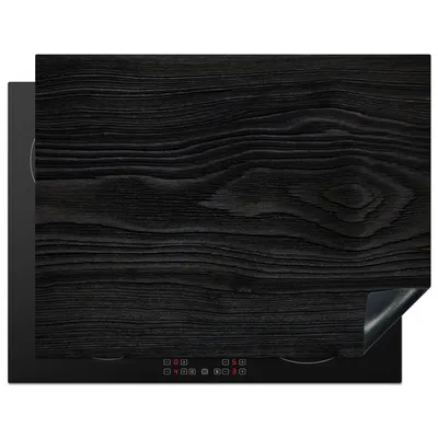 Obrázek produktu pro KitchenYeah® Krycí deska na sporák černá - vzhled dřeva, 77x59cm, dekorace do kuchyně, keramická krycí deska na sporák, krycí deska na varnou desku