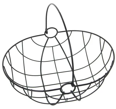 Produktbild von Solidchoice – Obstkorb aus schwarzem Metall – 29 x 22 x 12/24,5 cm
