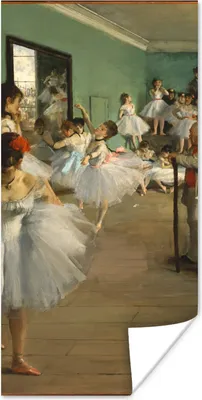 Produktbild von MuchoWow® Poster Die Ballettklasse - Gemälde von Edgar Degas 20x40 cm - Plakat - Foto