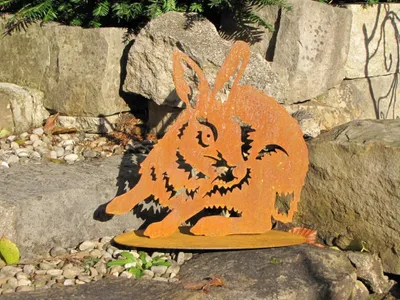 Produktbild von Edelrost Hase auf Platte