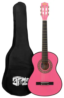Immagine prodotto di Mad About Konzertgitarre MA-CG06, chitarra classica di dimensioni 1/4, color rosa. Chitarra spagnola colorata, completa di custodia, tracolla, plettro e corde di ricambio
