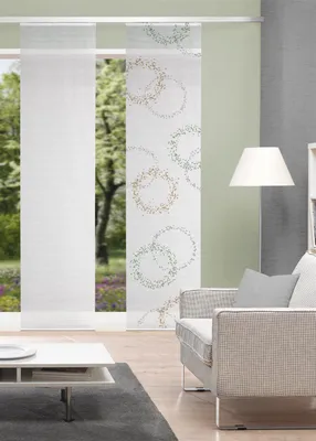 Produktbild von Vision S  Vision S | Schiebevorhang Bambusoptik Digitaldruck | Ainur 260 x 60 cm 1x Schiebewand inkl. Paneelwagen und Klemmleiste Salbei