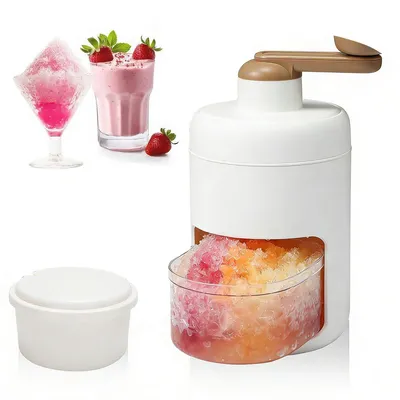 Produktbild von Manueller Eiszerkleinerer ohne Strom, robuste Eisraspel Maschine, tragbar & rutschfest, für Küche, Cocktails, Smoothies & Dessert