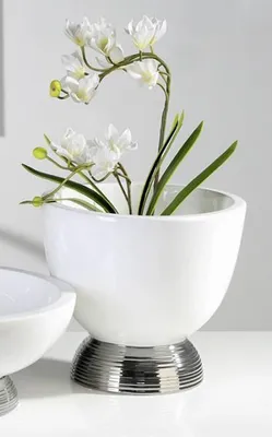 Produktbild von Casablanca Vase Primero weiß Sockel mit Platindekor